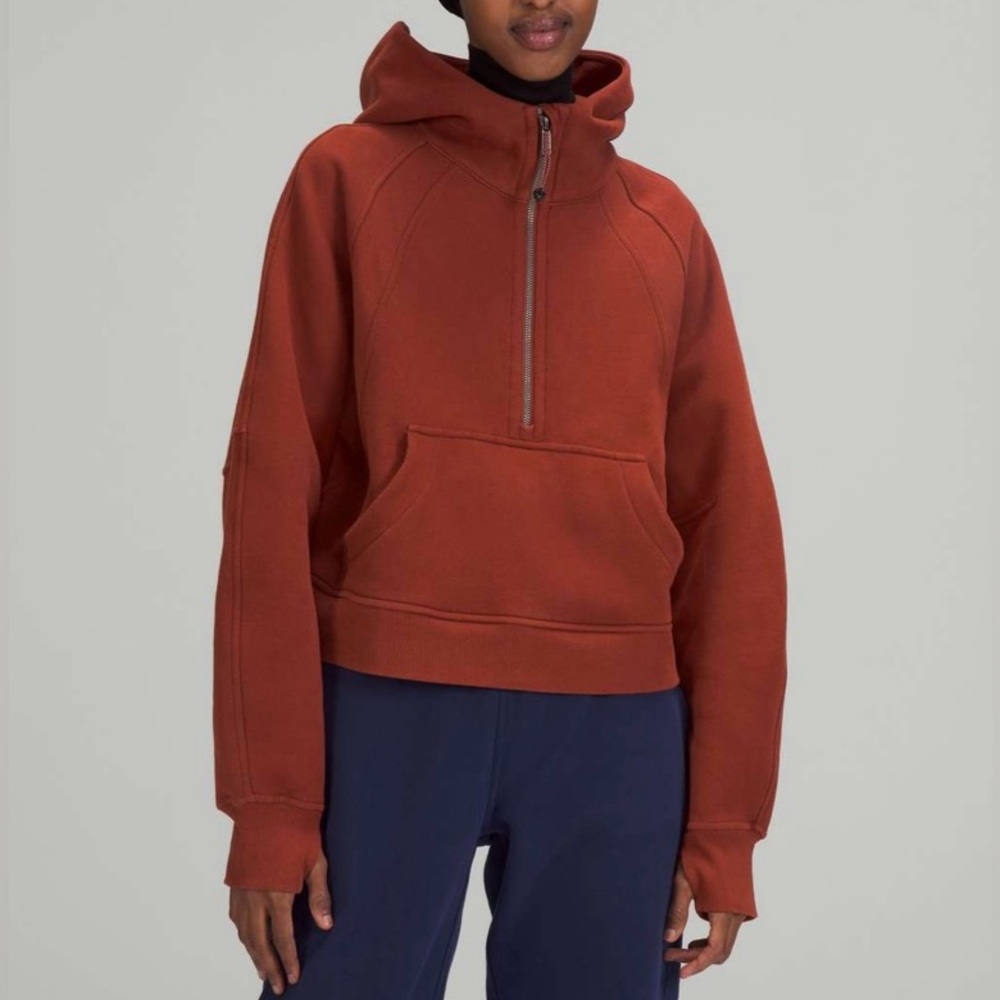 Lululemon Scuba Oversized 1/2 Zip Hoodie in Date Brown